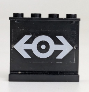 4215pb045-11G Paneel 1x4x3 Wit treinlogo (binenzijde) zwart gebruikt *0D0000
