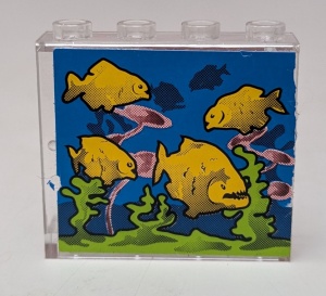 4215pb068-12G Paneel 1x4x3 met Aquarium (sticker) - Set 8160 transparant gebruikt *0D0000
