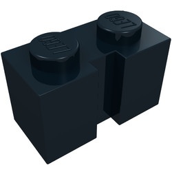 4216-11 Steen 1x2 met sleuf zwart NIEUW *1L040