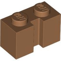 4216-150 Steen 1x2 met sleuf caramel, midden NIEUW *1L040