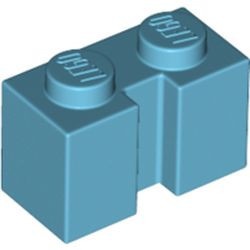 4216-156 Steen 1x2 met sleuf blauw, middenazuur NIEUW *1L040