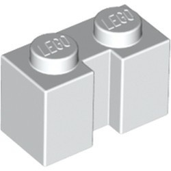 4216-1G Steen 1x2 met sleuf wit gebruikt *1R007
