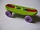 42511c03pb14-34 Skateboard donkerrode streep met twee lavender wielen lime NIEUW *0D0000