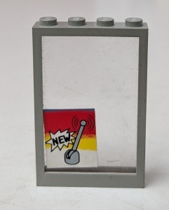 4347pb05-9G Raam 1x4x5 met vast glas, pook en NEW patroon (Sticker) lichtgrijs (klassiek) gebruikt *5S019