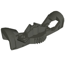 44247-10G Bionicle Rahkshi Torso, met 3 asgaten donker, grijs (klassiek) gebruikt *