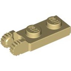 44302-2 Scharnierplaat 1x2- TWEE houders aan einde crème NIEUW *1B299