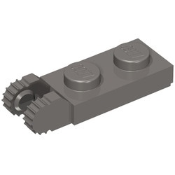 44302-85 Scharnierplaat 1x2- TWEE houders aan einde grijs, donker (blauwachtig) NIEUW *1B299