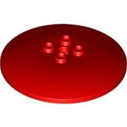 44375a-5 Schotel 6x6 HOLLE noppen rood NIEUW *1R024