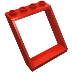 4447-5G Dakraam4x4x3- type zonder bodempaneel (Ruit zie 4448) rood gebruikt *1C038