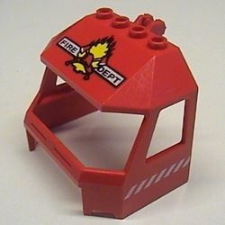 45406pb003-5 Ruit 4x6x4 met FIRE DEPT logo (PAKKETZENDING) rood gebruikt *5S074