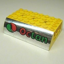 45411pb02-3G Dakpan 8x6x2 dubbel met chrome zilver OCTAN Logo zijkanten geel gebruikt *5S055