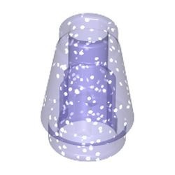 4589b-102 Kegel 1x1x1 transparant paars, glitter NIEUW *1B085
