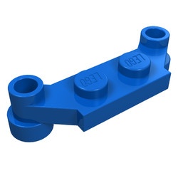 4590-7 Platte plaat 1x4 offset (plaat 2 x1+gaten links en rechts) blauw NIEUW *1B320