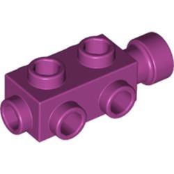 4595-71 Steen 1x2x2/3 met noppen aan zijden magenta gebruikt *1L0000