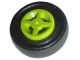 4624c01-34G Wiel klein 8x6mm vierkant asgat gladde band lime gebruikt *5W000