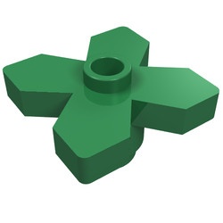 4727-6 Bloem met 4 blaadjes groen NIEUW *5C083