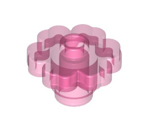 4728-50G Bloem 2x2 transparant, donkerroze gebruikt *0D031