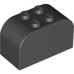 4744-11 Steen 2x4x2 afgeronde top zwart NIEUW *