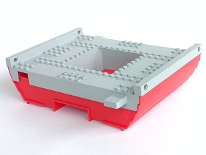 47983c01-5G Bootromp 16x22 middendeel lichtblauwgrijze top rood gebruikt *