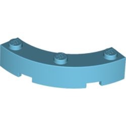 48092-156 Steen 4x4 gebogen (Dubbele macaroni) blauw, middenazuur NIEUW *1B066