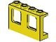 4863-3 Raam 1x4x2 paneel- 2x2 gaatjes onderin- glas:4862 (2 nodig) geel NIEUW *1B280