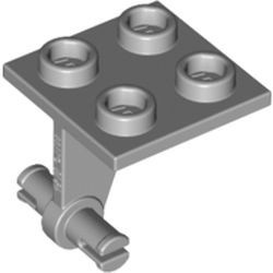 4870-86G Plaat 2x2 met landingsgestel (zonder wielen) dunnere wielhouders grijs, licht (blauwachtig) gebruikt *