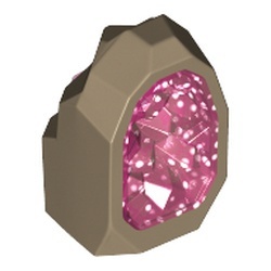 49656pb02-69 Geode met glitter transparant roze midden crème,donker NIEUW *1L0000