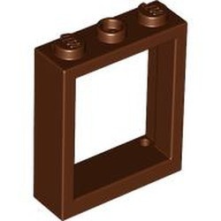 51239-88 Raam 1x3x3 NIEUWE type zonder luikhouders bruin, roodachtig NIEUW *1L0000
