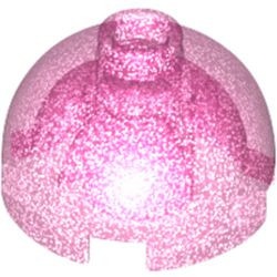 553-224 Steen, 2x2x1 dome TOP satijn trans-donkerroze NIEUW *1B080