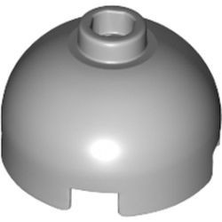 553-86G Steen, 2x2x1 dome TOP grijs, licht (blauwachtig) gebruikt *1L082
