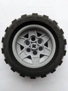 56908c02-86 Wiel 43.2x26mm Technic Racing, 6 pingaten met band 68.7x34R (56908/45982) PAKKETPOST grijs, licht (blauwachtig) NIEUW *5W000
