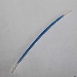 57539pb03-12 Flexibele geribbelde slang 3mm 19 noppen lang met blauwe kern transparant NIEUW *5D0000