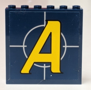 59349pb013-63G Paneel 1x6x5 met Agents logo letter A (Sticker) - Set 8635 blauw, donker gebruikt *5P0000
