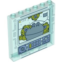 59349pb236 Paneel 1x6x5 Aliens en rotsblok afbeelding transparant lichtblauw NIEUW *5D0000