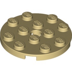 60474-2 Platte plaat 4x4 rond crème NIEUW *1B210