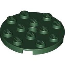 60474-80 Platte plaat 4x4 rond groen, donker NIEUW *5K000