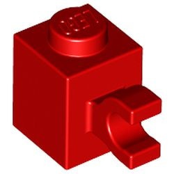 60476-5 Steen 1x1 met clip HORIZONTAAL rood NIEUW *1B031