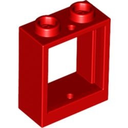 60592c02-5G Raam 1x2x2- vlak (NIEUWE stijl) MET TRANSPARANT LICHTBLAUW GLAS rood gebruikt *1C041