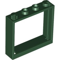 60594-80G Raam 1x4x3 NIEUWE type zonder luikhouders groen, donker gebruikt *1C041