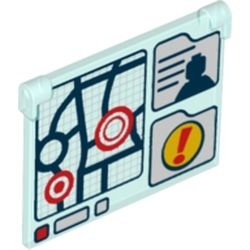 60603pb003-15 Glas voor raam 1x4x3 kaart met uitroepteken transparant lichtblauw NIEUW *1L000