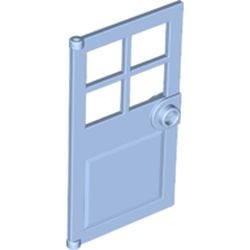 60623-105 Deur 1x4x6 met 4 raampjes, deurknop voor in frame blauw, lichthelder NIEUW *1B276