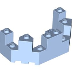 6066-105 Kasteel- kantelen 4x8x2 1/3 blauw, lichthelder NIEUW *
