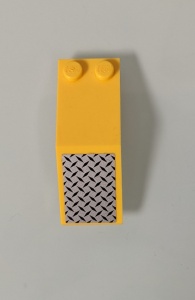 6070pb001-3G Ruit 5x2x 1 2/3 gebogen met geruit patroon, links (Sticker) geel gebruikt *5S010