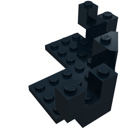 6072-11G Kasteel- kantelen 7x7 hoek zwart gebruikt *