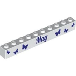 6111pb017-1 Steen 1x10 KALENDER:"May" andere kant "June" wit NIEUW *0K0000