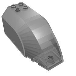 61191-13G Ruit 8x4x3 gebogen (pakketzending) transparant zwart gebruikt *