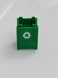 61780pb001-6G Box met top opening Recycling Logo twee kanten (Sticker) groen gebruikt *5S030