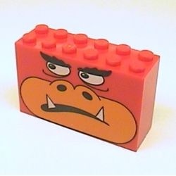 6213pb02-5G Steen 2x6x3 met Monster gezicht rood gebruikt *5V000
