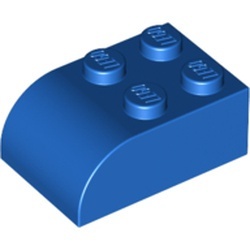 6215-7 Steen 2x3 afgeronde top 4 noppen blauw NIEUW *