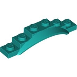62361-39 Spatbord 6x1 1/2x1 met boog turquoise, donker NIEUW *0B006